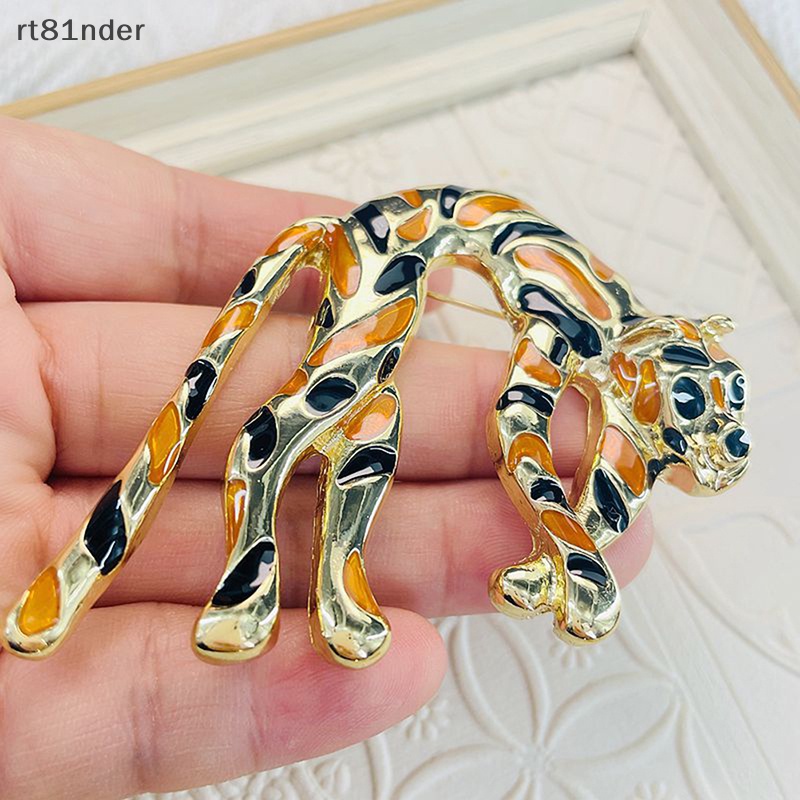 Rt Ghim Cài Áo Tráng Men Họa Tiết Da Báo Đa Năng Phong Cách Cổ Điển Cá Tính