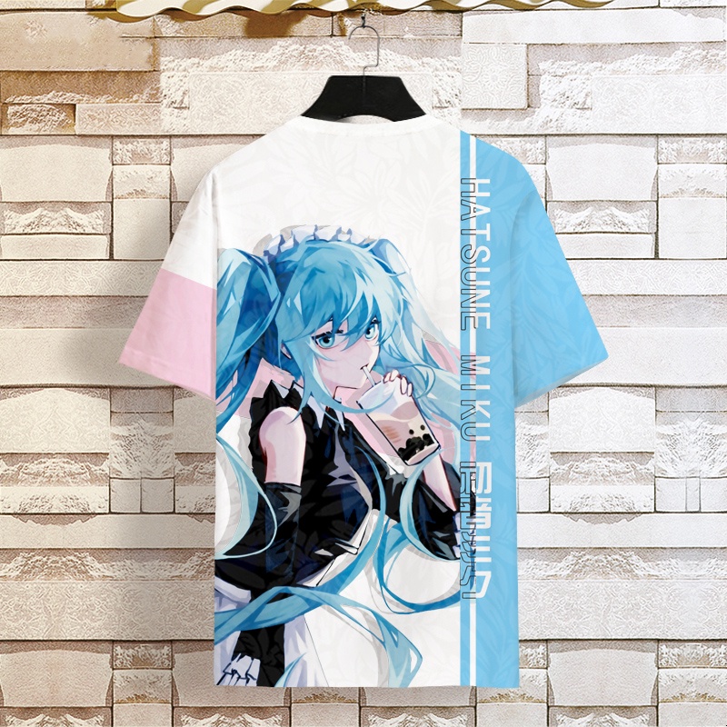 Áo Thun Tay Ngắn In Hình Hatsune Miku Hoạt Hình Thời Trang Mùa Hè Cho Nam