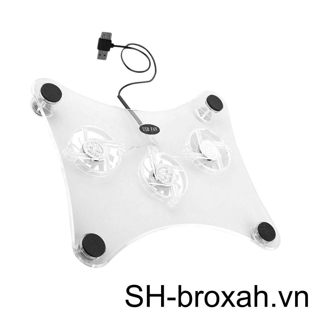 Bộ Quạt Tản Nhiệt 3 Cánh Bằng Nhựa Tích Hợp Đèn LED Có Giá Đỡ Cho Máy Tính 13inch
