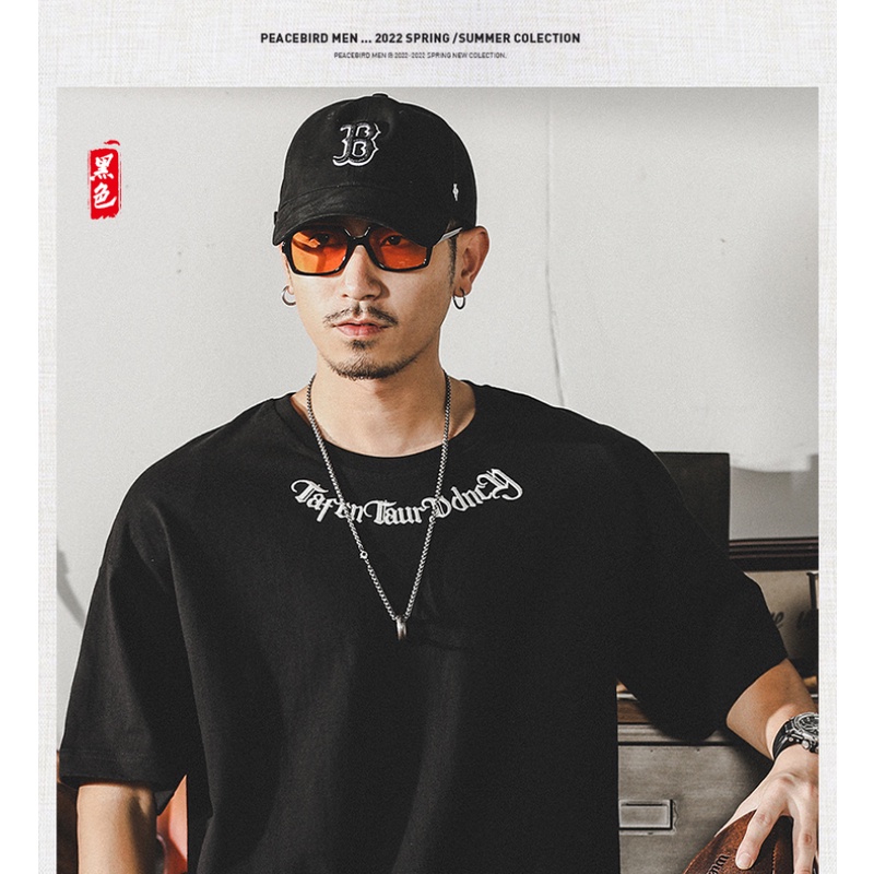 Áo Thun Cotton Màu Trơn Tay Ngắn Phong Cách Retro Mỹ Thời Trang Mùa Hè Mới 2023 Cho Nam