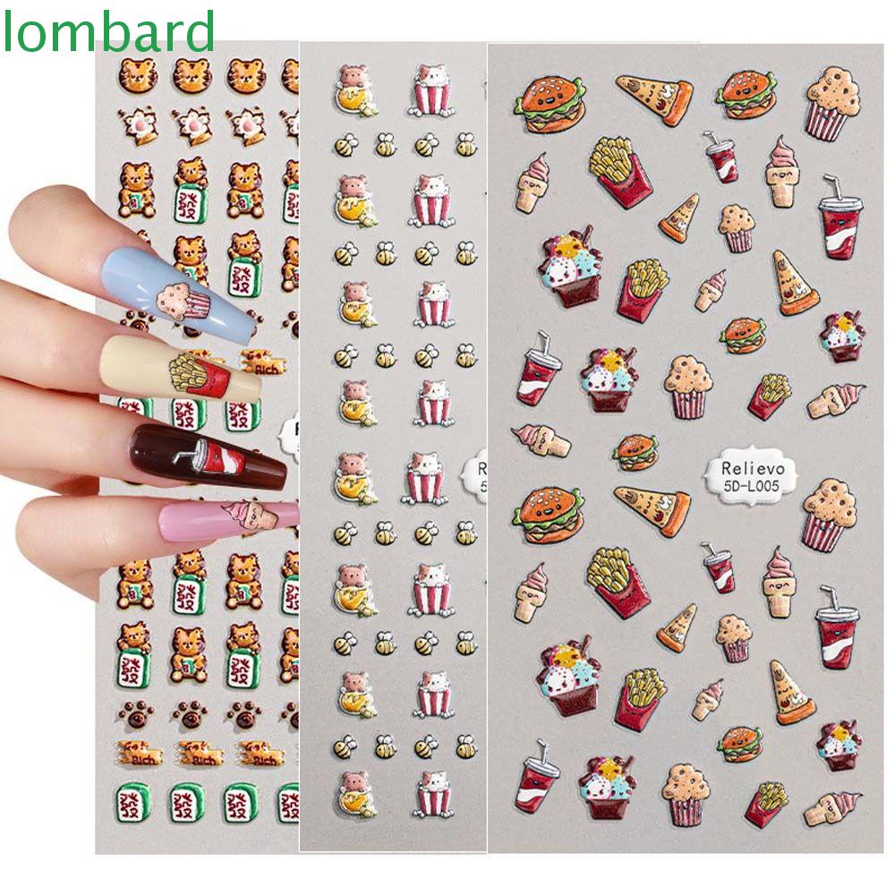 Nhãn Dán Móng Tay Tự Dính Họa Tiết Hoạt Hình Nhiều Màu Sắc