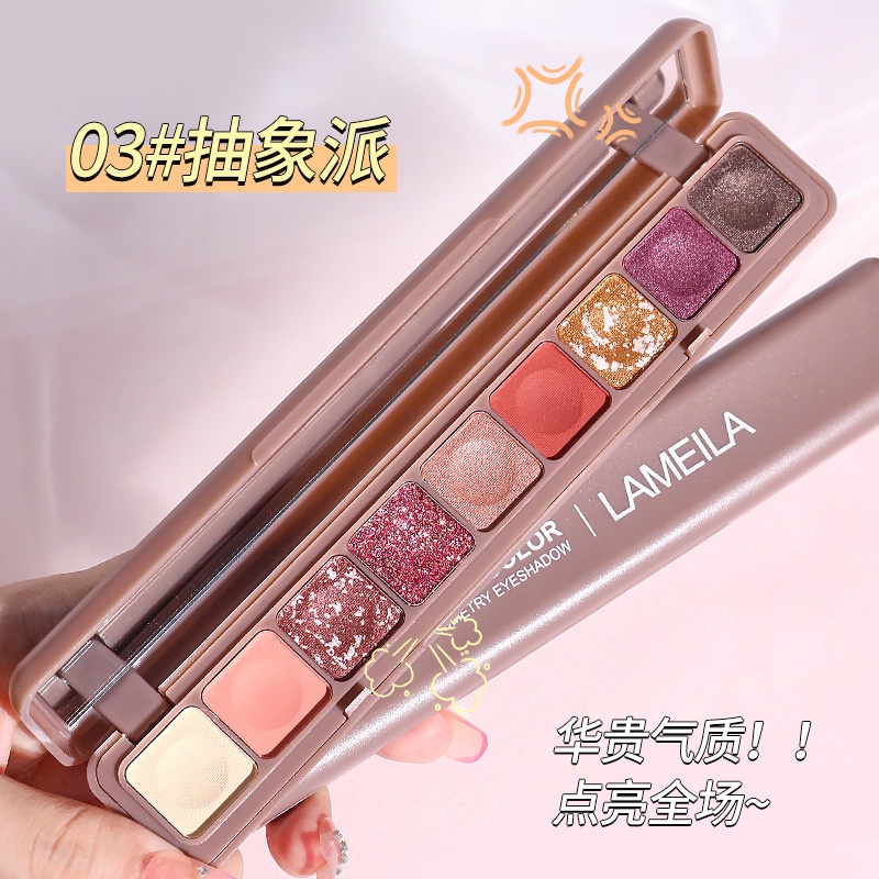 Bảng Phấn Mắt Tông Đất Nhiều Màu Lì Và Kim Tuyến Chống Nước Lâu Trôi