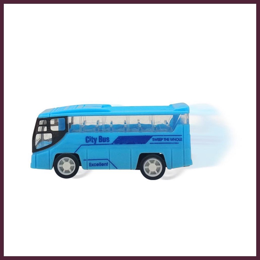 Xe Buýt Đồ Chơi Mini Họa Tiết Hoạt Hình Không Cần Pin Cho Trẻ Em 1-3 Tuổi