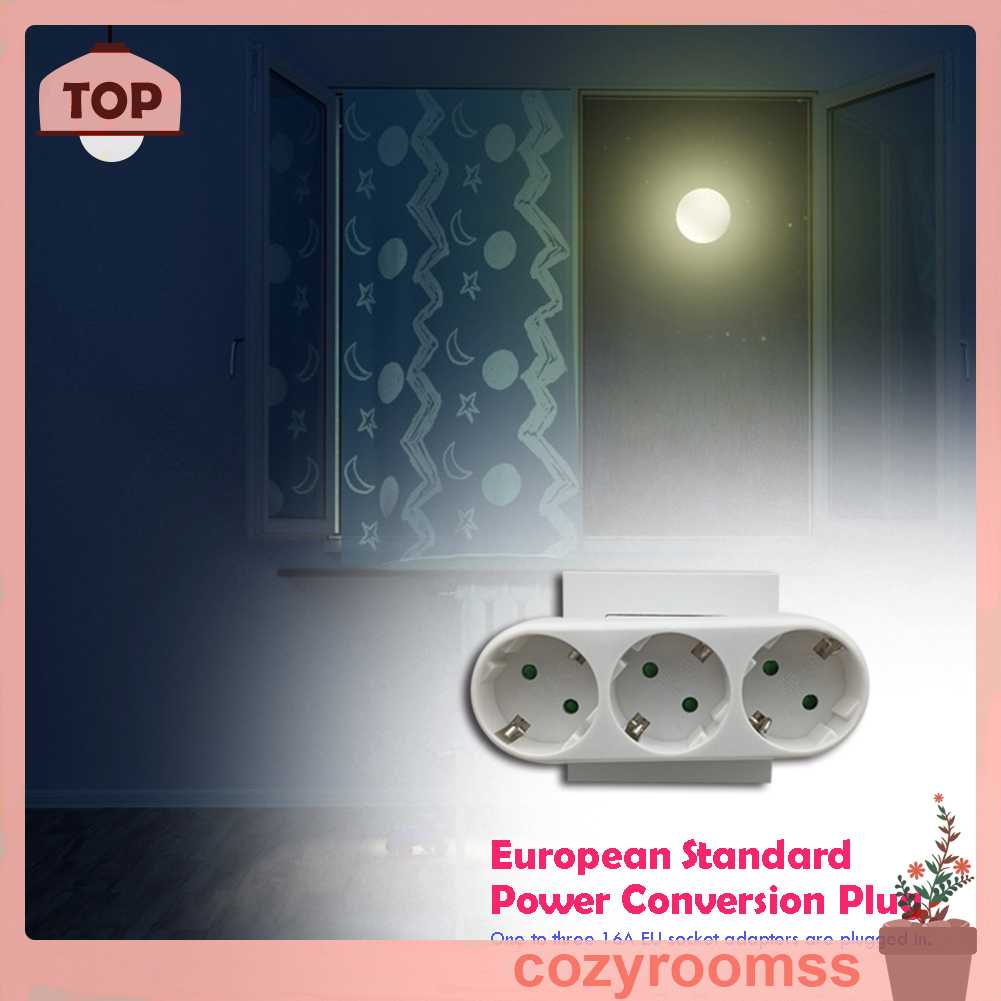 Ổ Cắm Điện 3 Chấu 16A 250V EU Plug 1 Sang 3