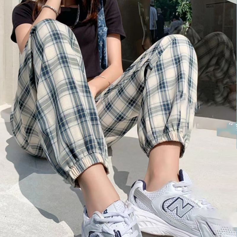 Quần Harem Lụa Lạnh Dáng Suông Rộng Dây Rút Thời Trang Mùa Hè Dành Cho Nữ