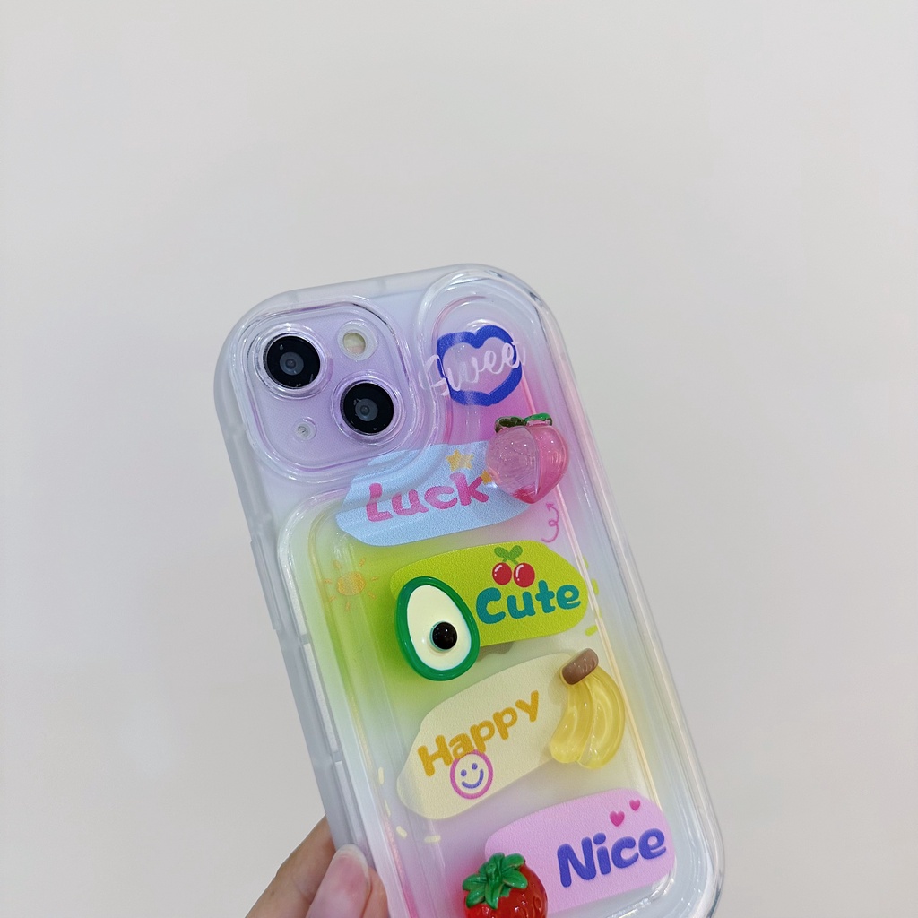 Ốp Điện Thoại Tpu Dẻo Họa Tiết Dâu Tây / Chuối Có Túi Khí Chống Sốc Cho iPhone 14 Plus 13 12 11 Pro Max