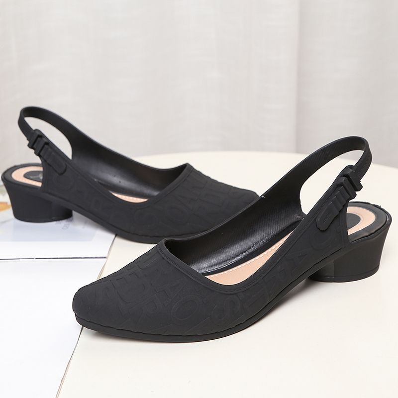 Oeteo shop Giày Cao Gót Mũi Nhọn Đế Dày Đi Mưa Dành Cho Nữ
