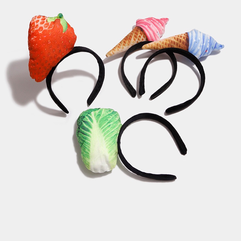 Băng Đô Cài Tóc Hình Trái Cây Rau Củ Quả Vui Nhộn Sáng Tạo Cho Nữ Rửa Mặt