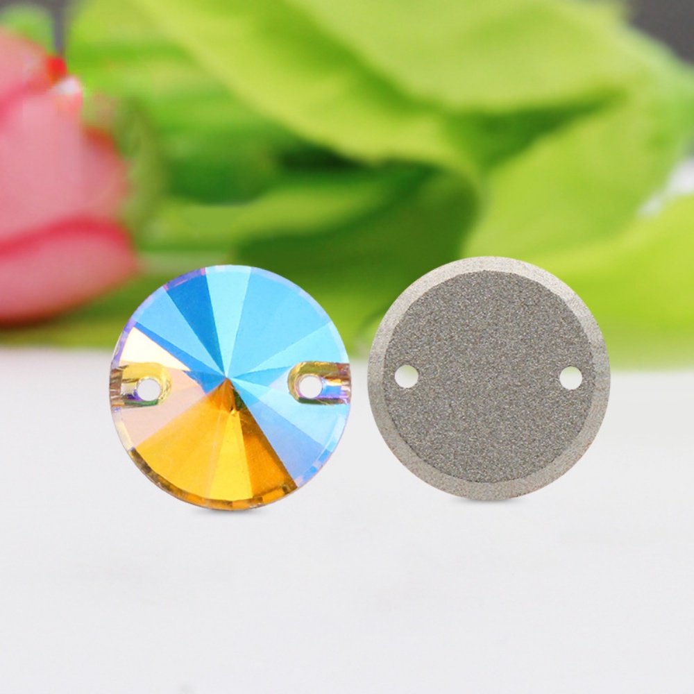 Nút Tròn Pha Lê Rivoli Thời Trang 12mm / 14mm May Giày / Túi Xách