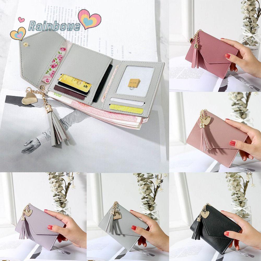 Ví Nữ Da PU Màu Cầu Vồng Thời Trang