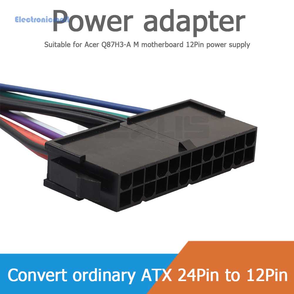 Cáp Chuyển Đổi Nguồn Điện ATX 24 Pin Sang 12 Pin 12 Pin Cho Bảng Mạch Acer Q87H3-AM 15cm
