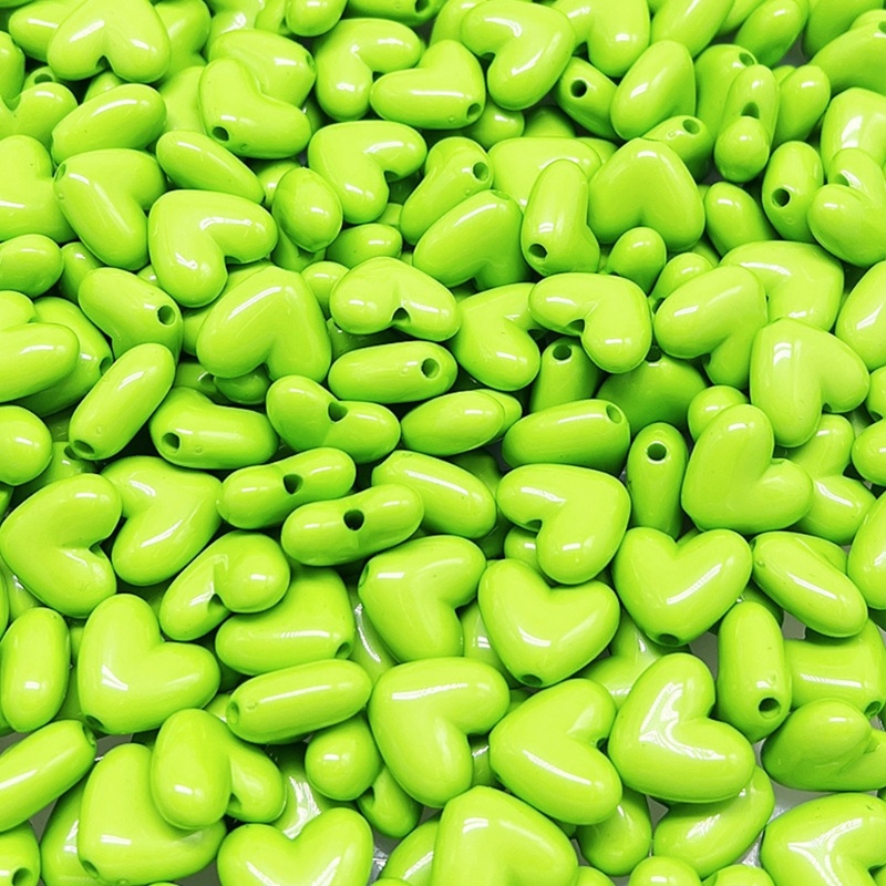 Bộ 15 Hạt Xâu Chuỗi Acrylic Hình Trái Tim Hoạt Hình Dễ Thương