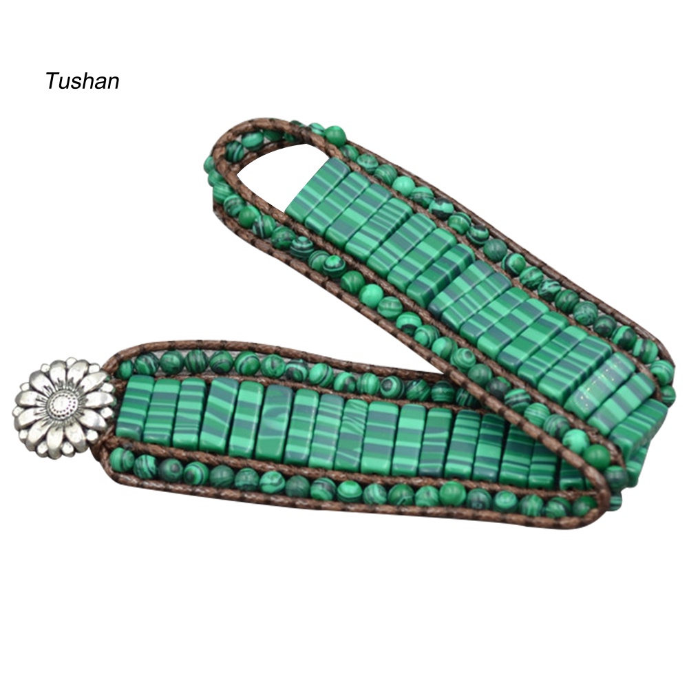 Vòng Tay Giả Da Nhiều Lớp Đính Hạt Phong Cách Boho