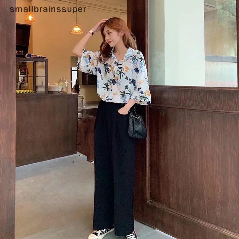 Áo Sơ Mi Tay Ngắn Dáng Rộng In Họa Tiết Hoa Thời Trang Đi Biển Mùa Hè Cho Nữ SBS