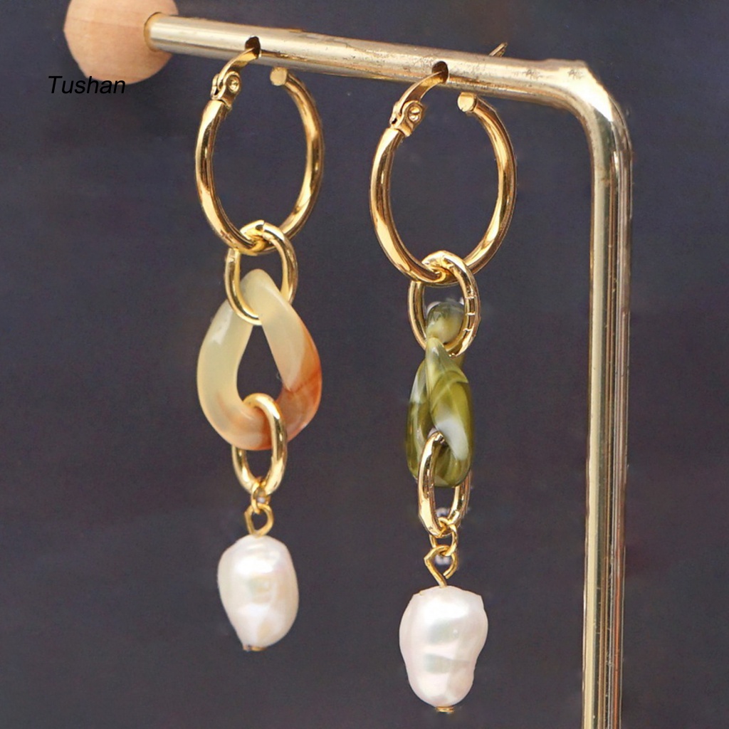 1 Đôi Bông Tai Dáng Dài Đính Ngọc Trai Giả Phong Cách Baroque Thời Trang Dự Tiệc