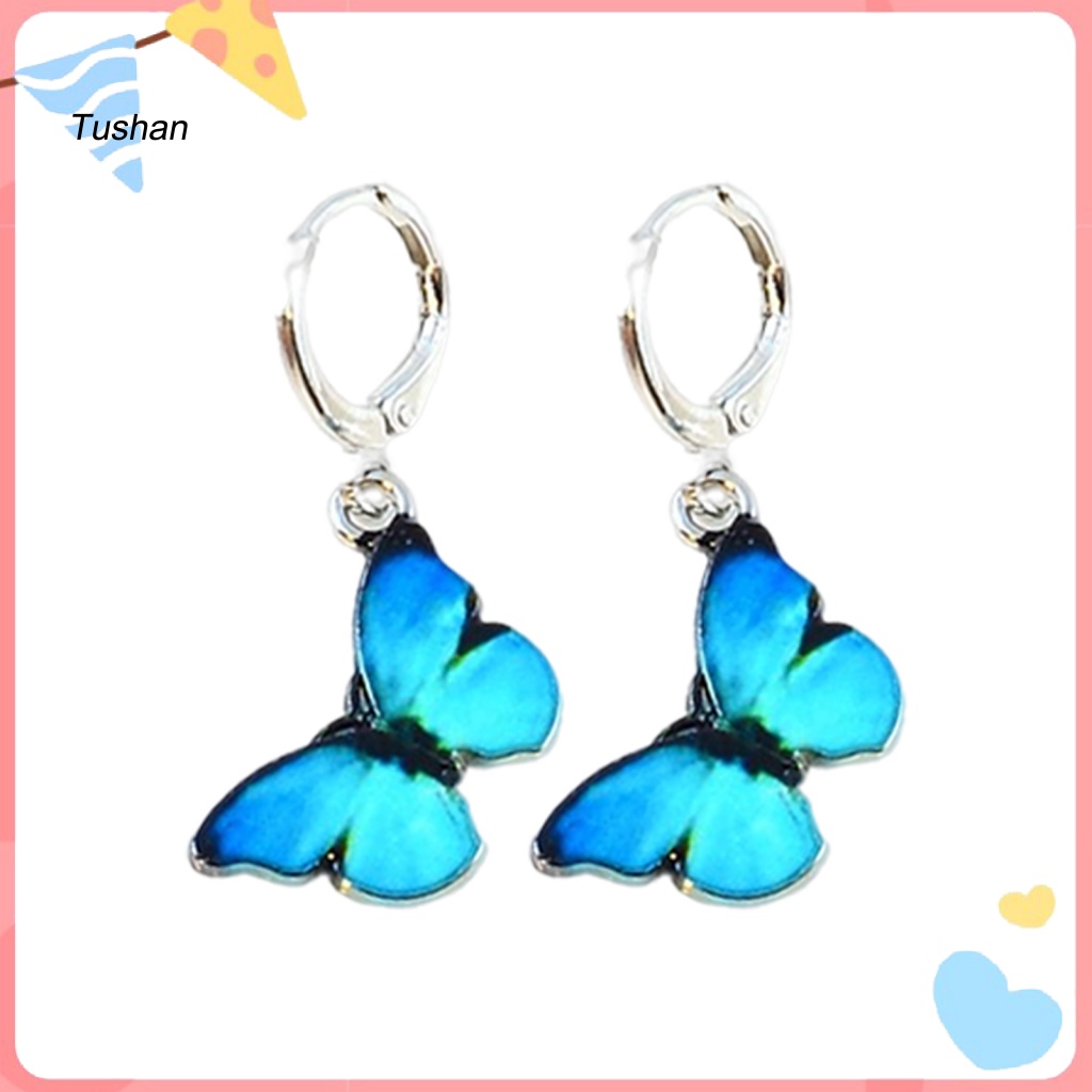 1 Đôi Bông Tai Hình Bướm Tinh Tế Chất Lượng Cao Cho Nữ