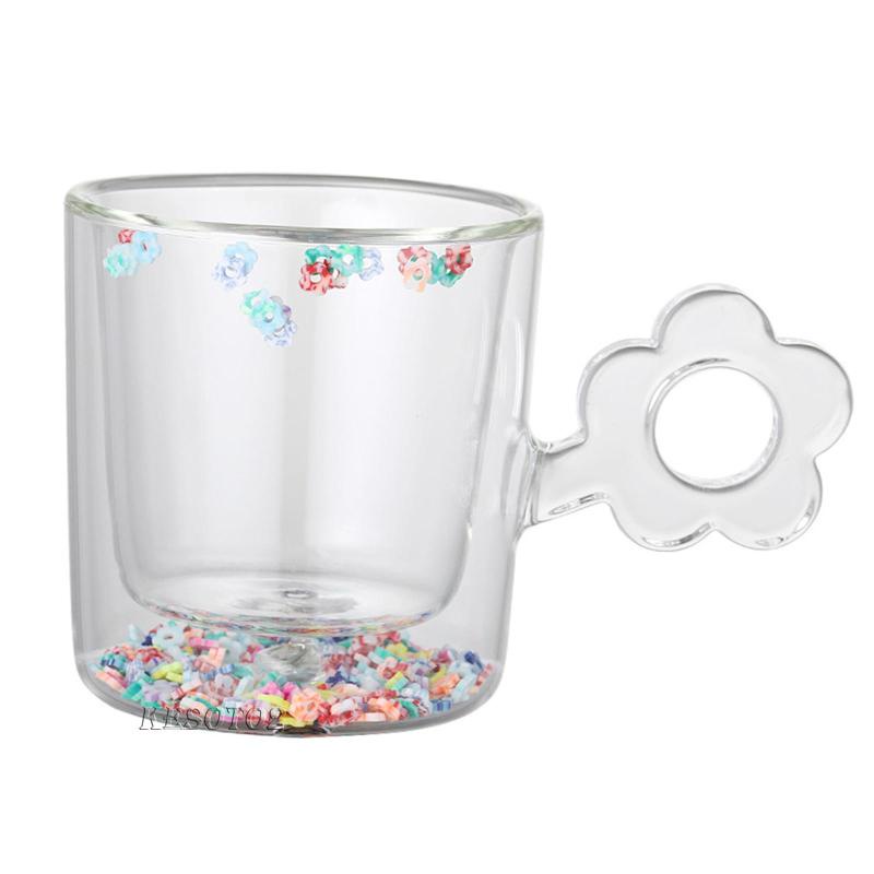 Set 2 Cốc Thủy Tinh Uống Cà Phê Hai Lớp Cách Nhiệt Dành Cho latte Espresso