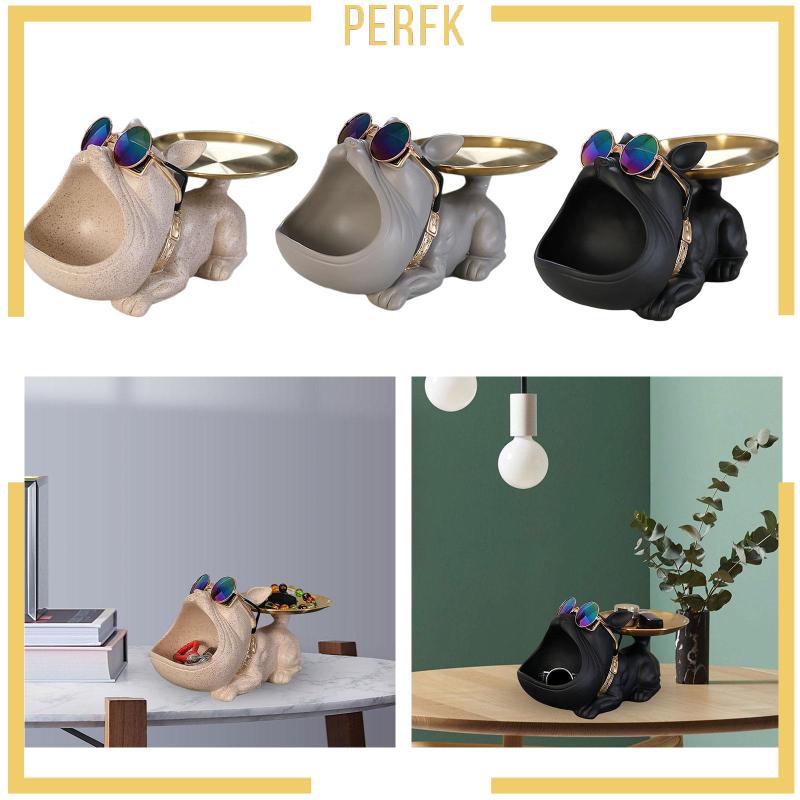 [Perfk] Khay Đựng Trái Cây / Đồ Dùng Hình Tượng Cún Bằng Nhựa Resin Điêu Khắc