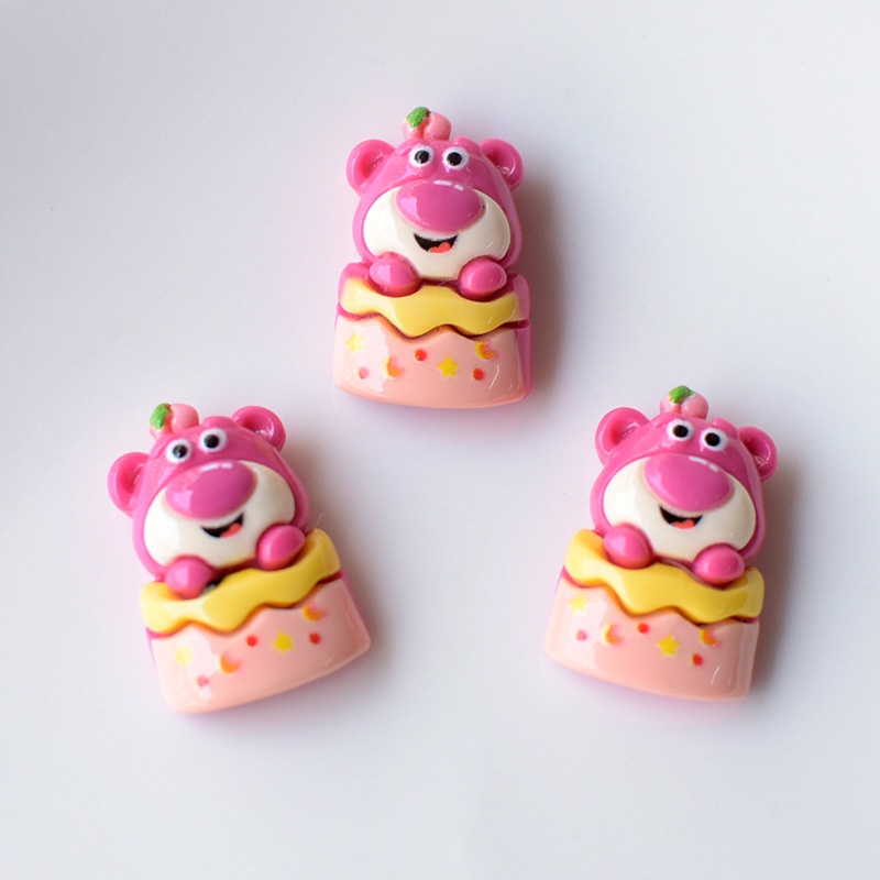 Miếng Dán Nam Châm Trang Trí Tủ Lạnh Hình Gấu Và Bánh Kem Dâu Tây Dễ Thương