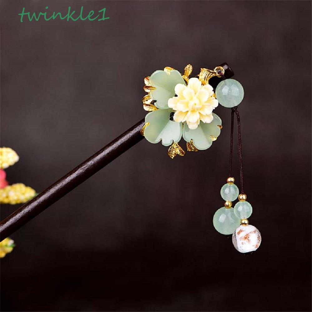 Trâm Cài Tóc Hình Hoa Đính Hạt Thủy Tinh Tua Rua Lấp Lánh Cho Bé Gái