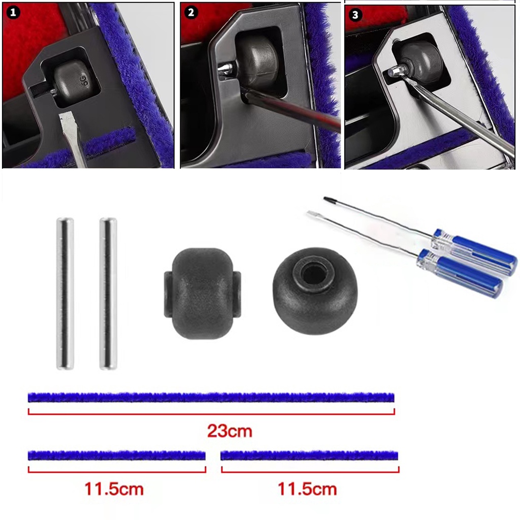 Plush Strips + Wheel For-Dyson V6/7 V8 V10 V11 Vacuum Cleaner Soft Roller Head