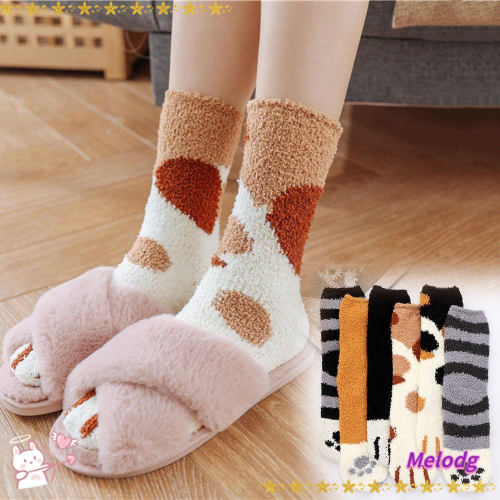 Vớ Ngủ Vải Nhung San Hô Dày Mềm Mại