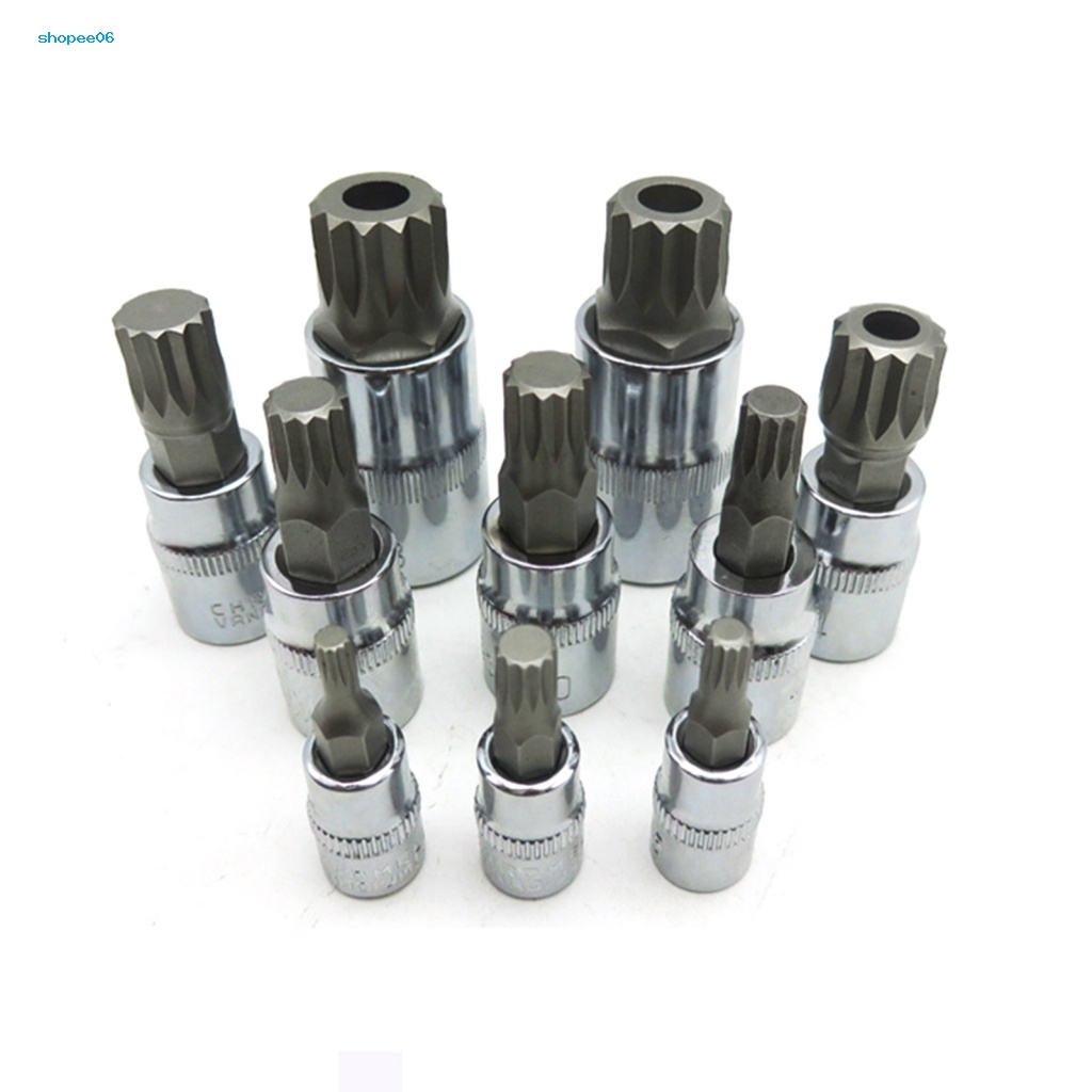 Bộ 10 Mũi Khoan Vuông 12 Điểm Bằng Thép Không Gỉ