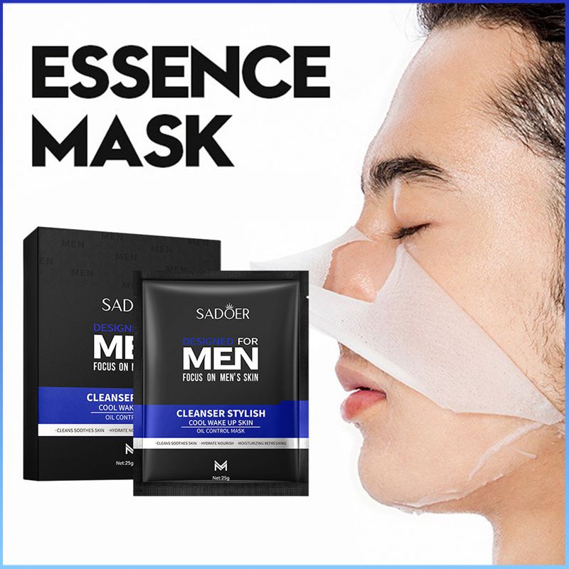 ⚡⚡Cod sadoer 5pcs mát nam Mặt nạ kiểm soát dầu dưỡng ẩm làm mới làm sáng da loại bỏ Acnes porns phai nếp nhăn túi mắt cho nam giới chăm sóc da mặt