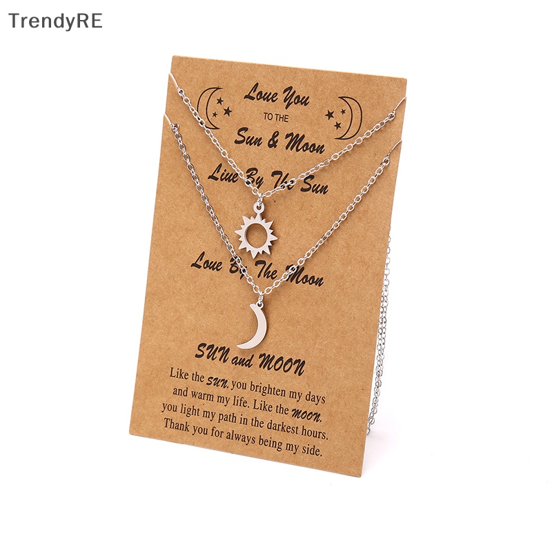 Set 2 Vòng cổ Mặt Trăng Và Mặt Trời Bằng Thép Không Gỉ Cho Cặp Đôi