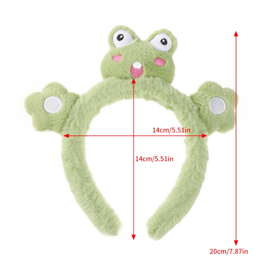 Băng Đô Cài Tóc Hình Ếch Hoạt Hình Nhồi Bông Dễ Thương Cho Bé Gái Rửa Mặt