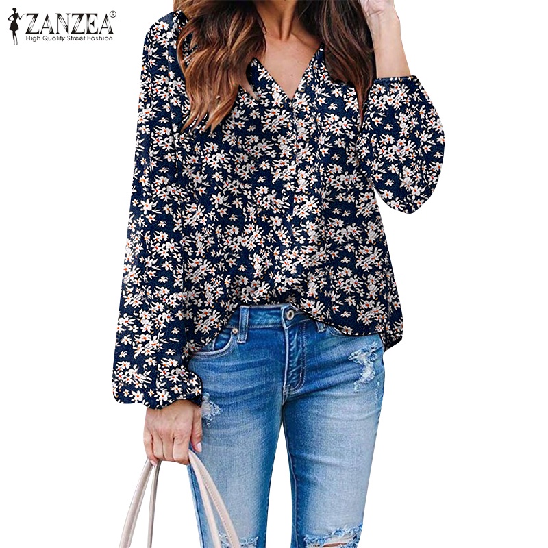 Zanzea Áo Nữ Tay Dài Cổ Chữ V Thời Trang Quyến Rũ