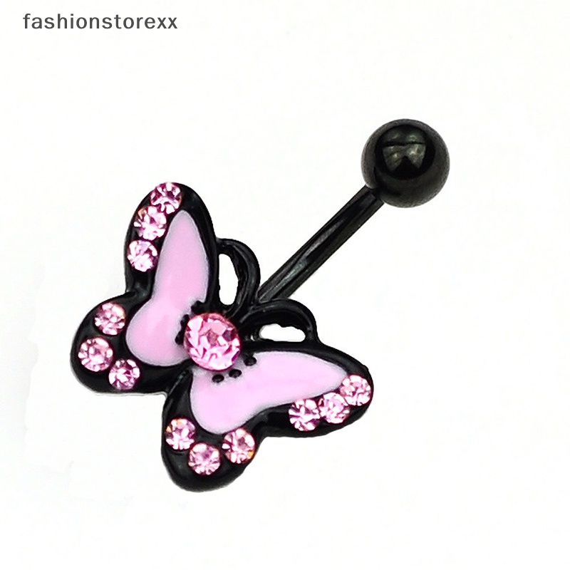 Khuyên Rốn Hình Bướm Đính Đá Zircon Thời Trang Quyến Rũ Chất Lượng Cao Bằng Thép Không Gỉ vvn