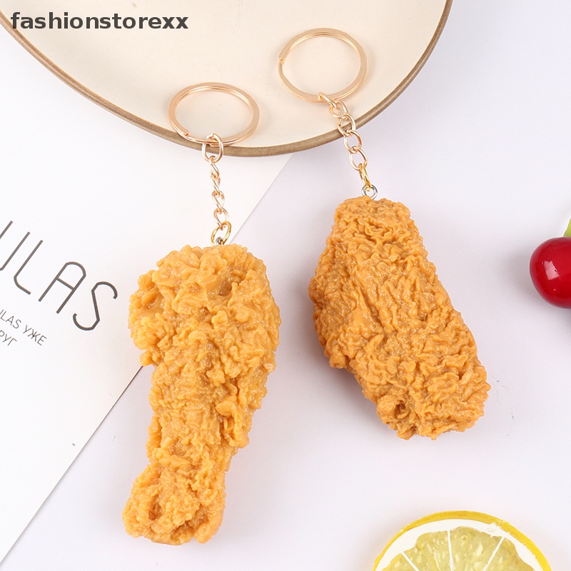 Fash Móc Khóa Giả Thức Ăn Hình Gà Rán Pháp vvn