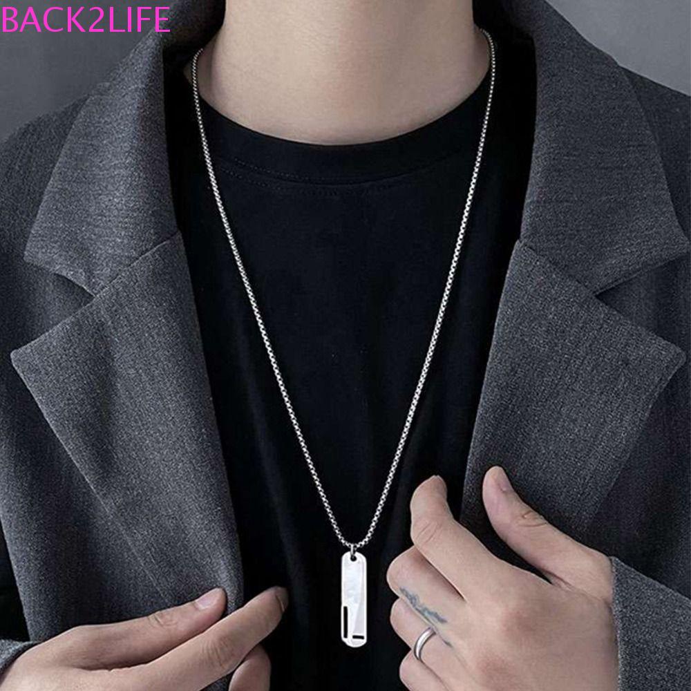 Vòng cổ Mặt Chữ Cái 26 A-Z Mặt Sau Cá Tính Cho Nam 2life