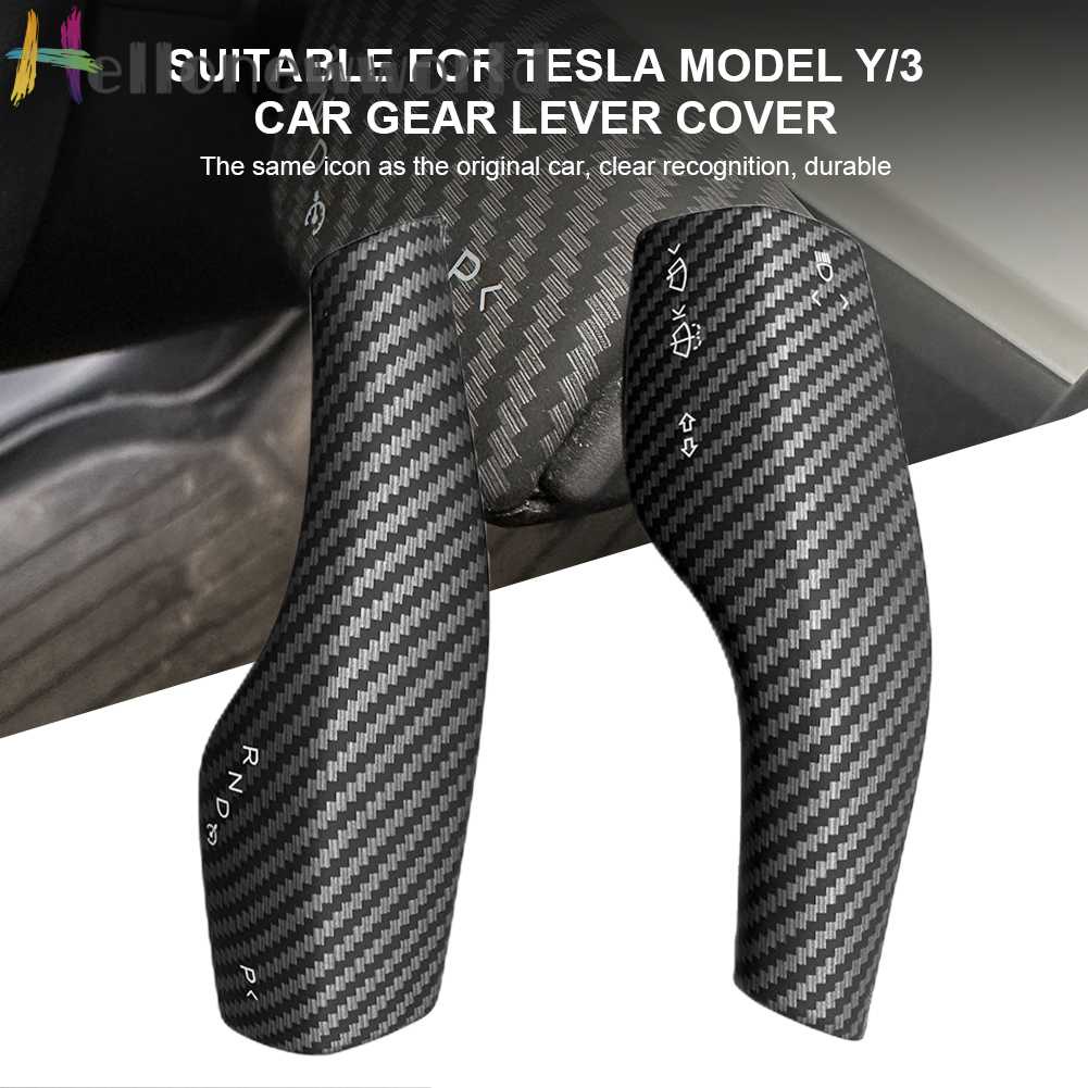 1 Cặp Núm Bọc Cần Gạt Số Màu Nhám Cho Tesla Model Y 3