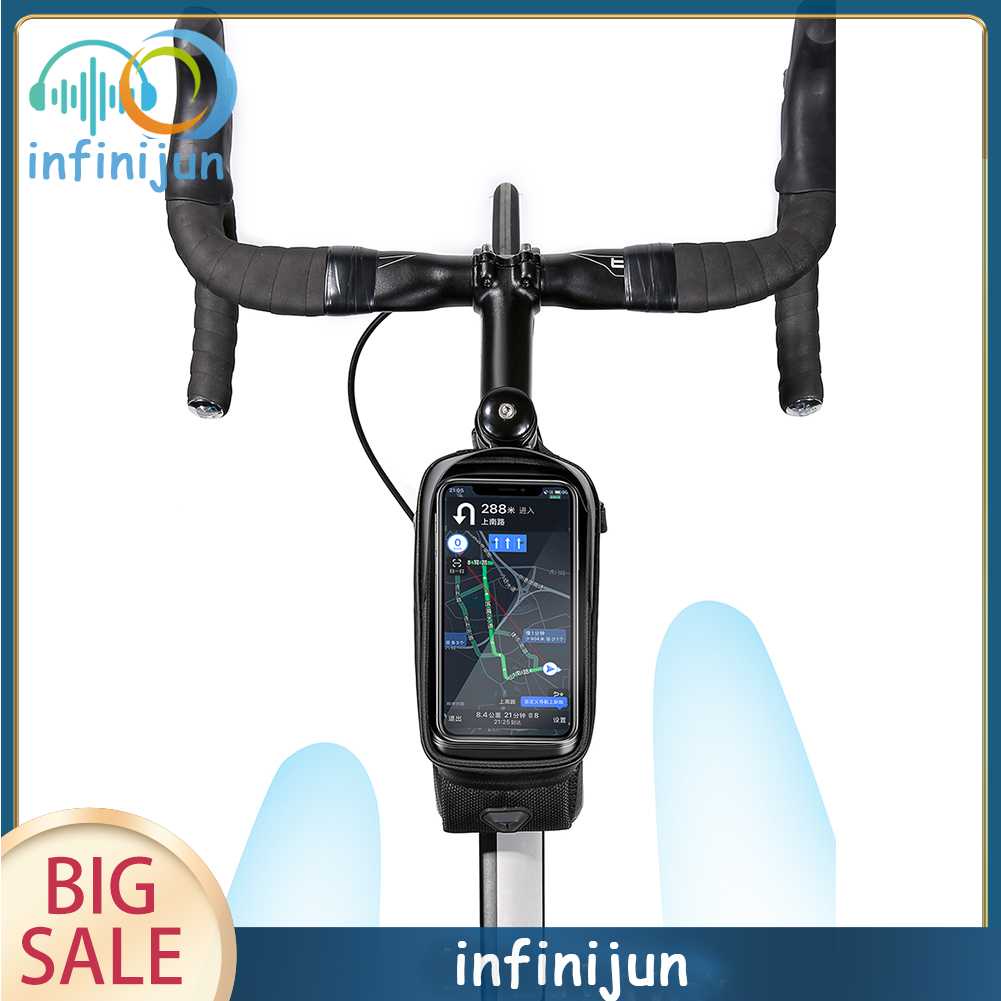 Túi Đựng Điện Thoại Cảm Ứng 1L Họa Tiết Phản Quang Chống Thấm Nước Gắn Xe Đạp Ốp