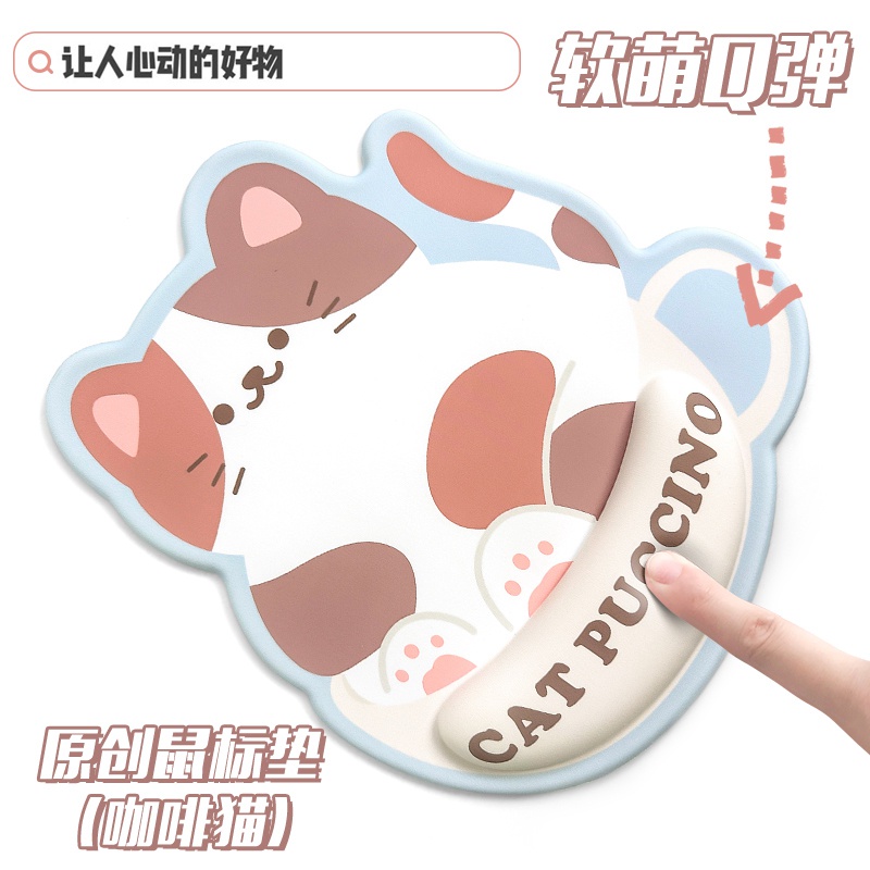Miếng Lót Chuột Và Bàn Phím Silicone Hình Mèo Sáng Tạo