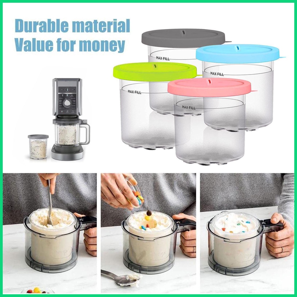 Hộp Đựng Kem Tráng Miệng Có Nắp Đậy An Toàn Tiện Dụng Cho Nhà Bếp