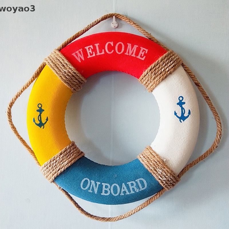 [woyao3] Phao Cứu Sinh Màu Xanh Navy Trang Trí Tường Nhà / Quán Bar / Tiệc Cưới Thủ Công