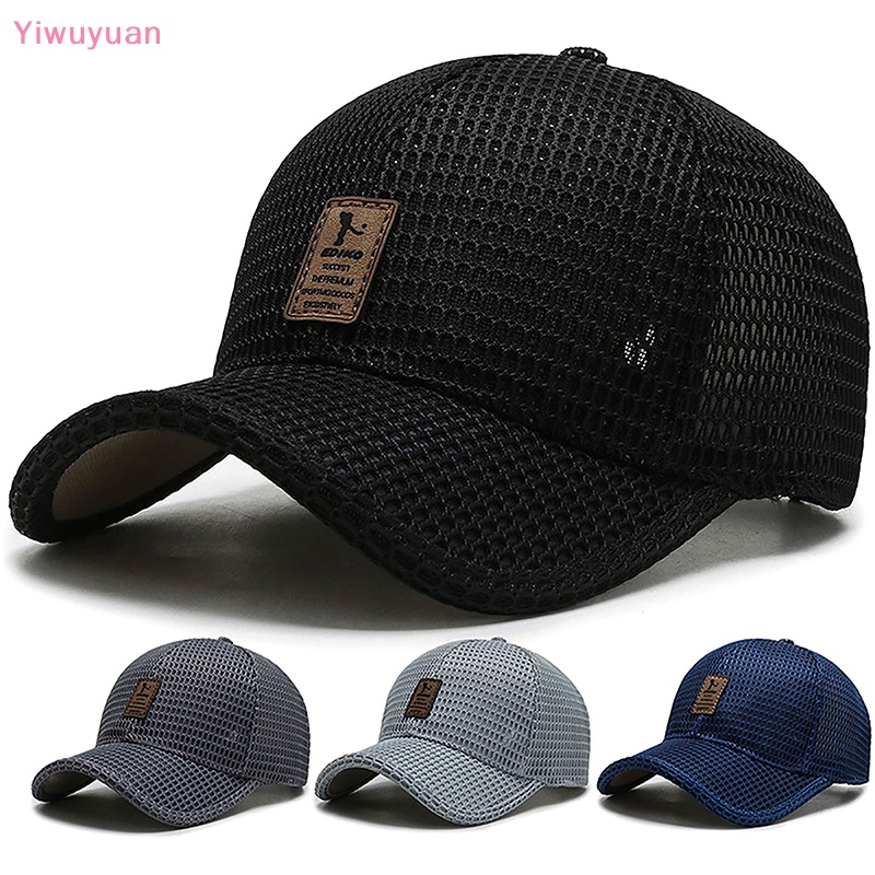< Yiwuyuan > Mũ Lưỡi Trai Phối Lưới Màu Trơn Thoáng Khí Phong Cách Hip Hop Mới Cho Nam