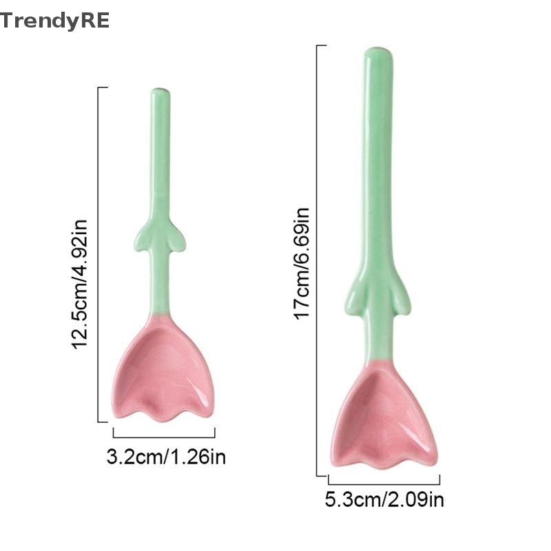 1 Muỗng Cà Phê Bằng Sứ Hình Hoa Tulip 3D