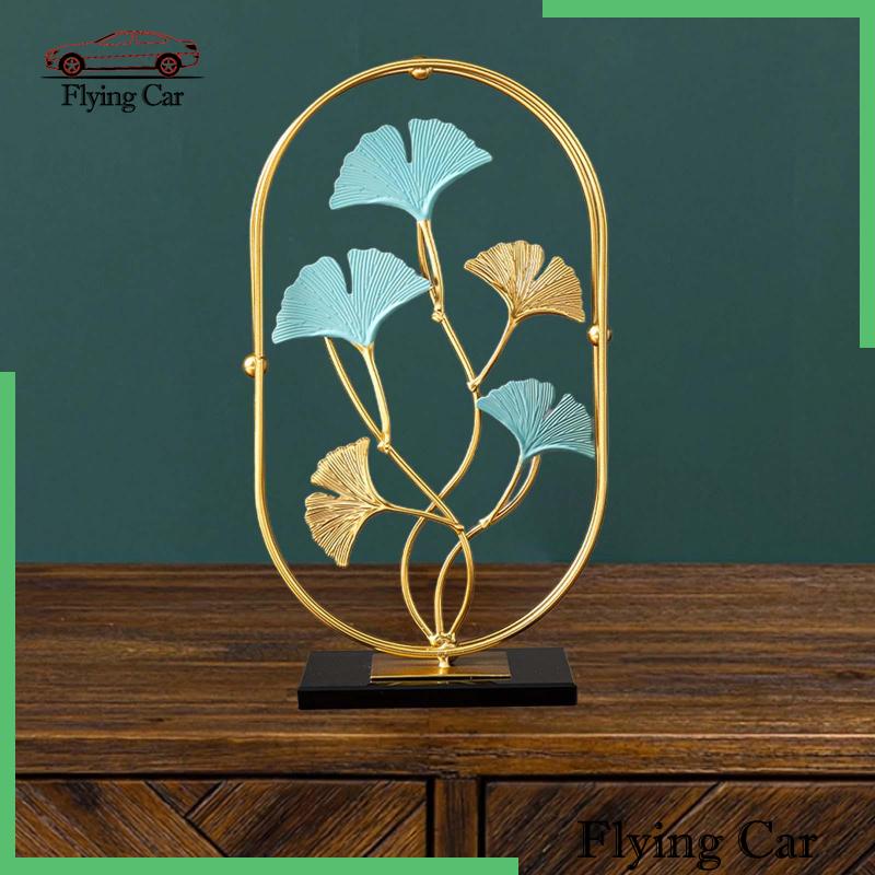 [Lzdjfmy2] Bức Tượng Lá Kim Loại Để Bàn Sưu Tầm Cho Quán Cà Phê Nhà Hàng