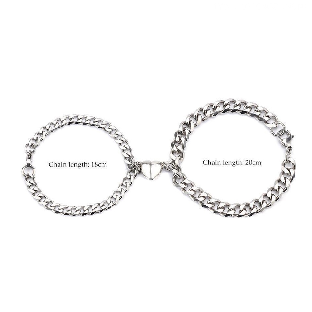 Set 2 Vòng Tay Thép Không Gỉ Từ Tính Cho Cặp Đôi