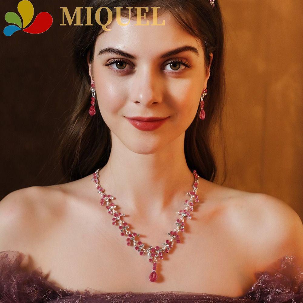 Bộ Vòng cổ + Bông Tai Hình Vương Miện Đính Đá Sang Trọng Cho Nữ