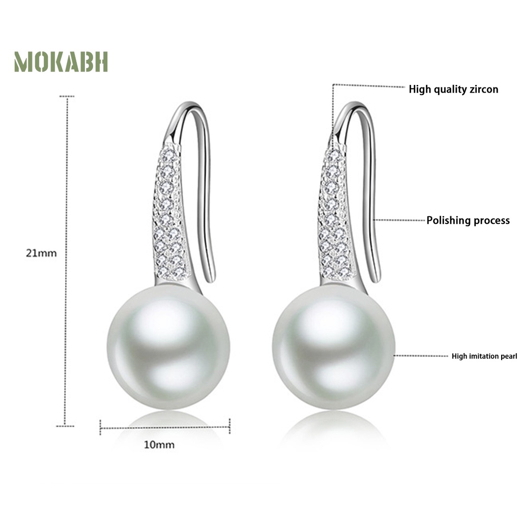 Khuyên Tai Dáng Dài Đính Đá / Ngọc Trai Nhân Tạo / Kim Cương Giả Sang Trọng Cho Nữ