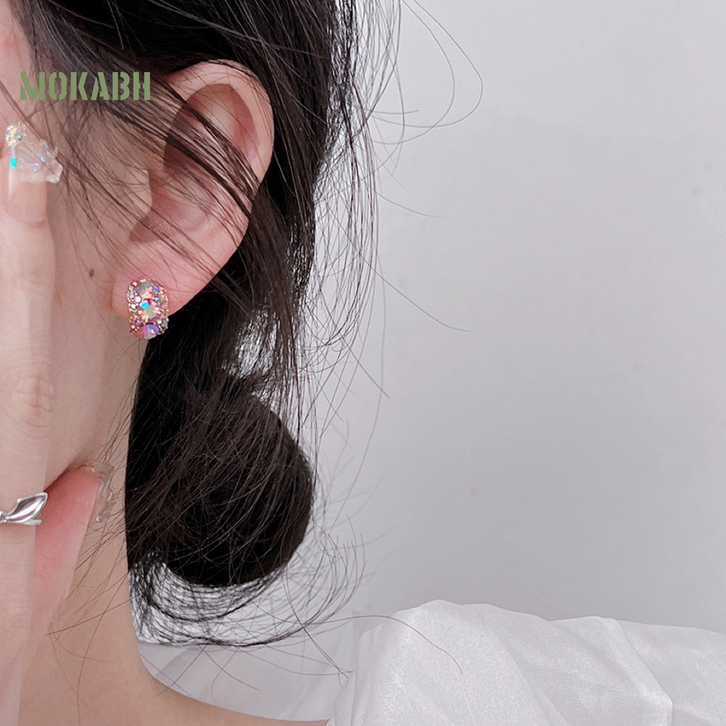 1 Đôi Bông Tai Đính Đá Zircon Sang Trọng Không Phai Màu Thời Trang Cho Nữ