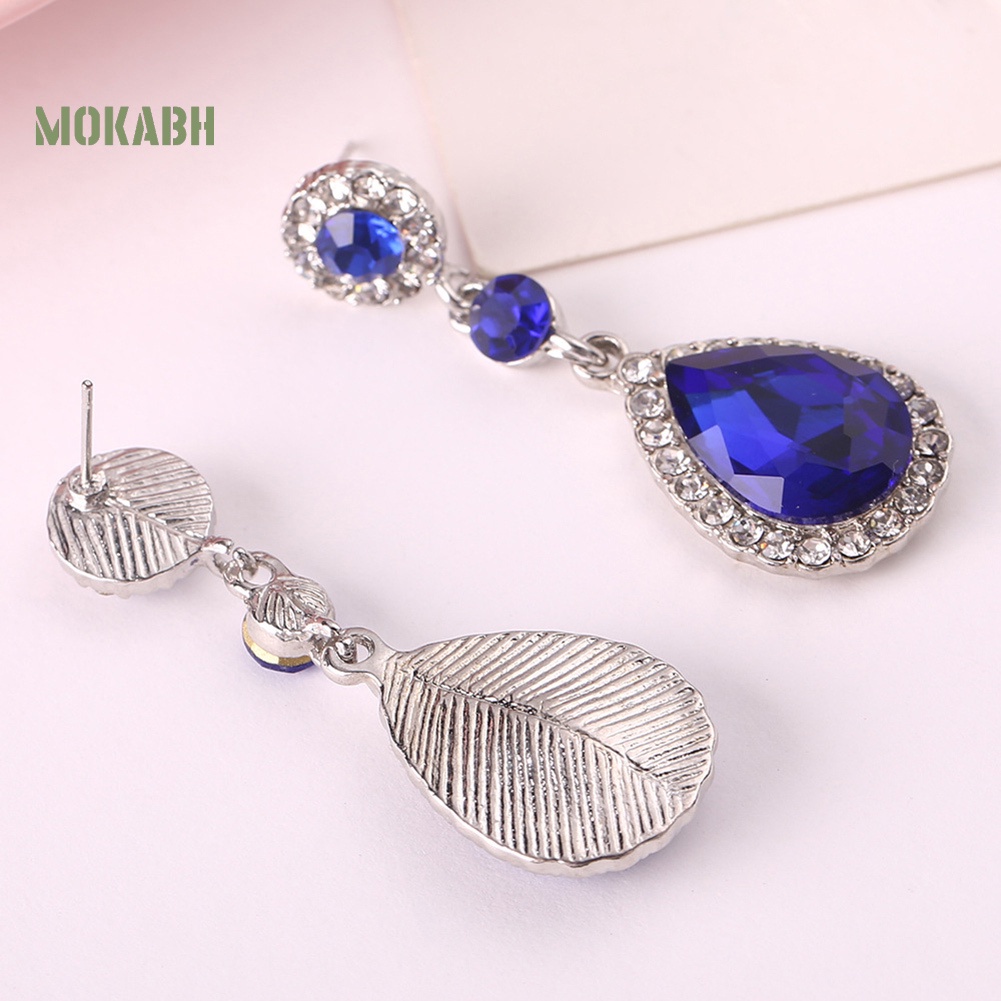 Bông Tai Dài Hình Giọt Nước Đính Đá Lấp Lánh Thời Trang Dự Tiệc Cho Nữ