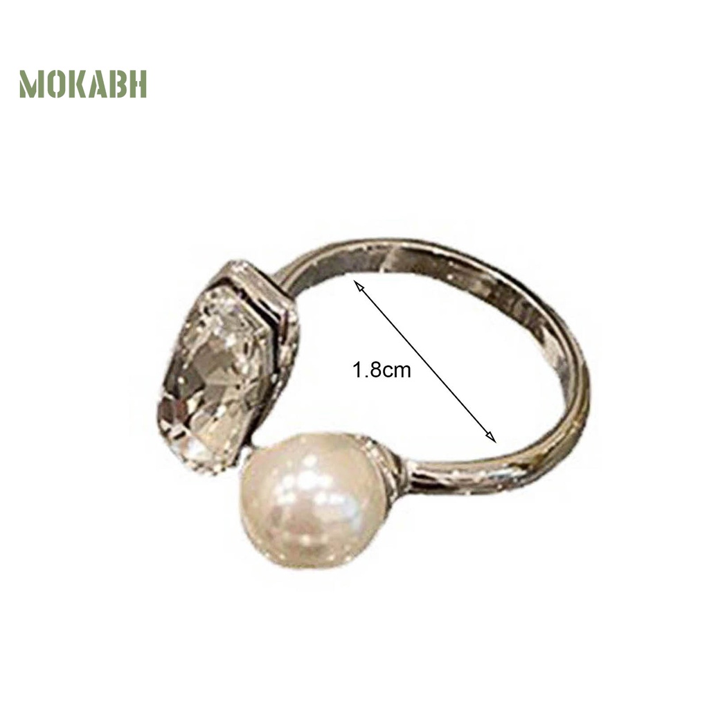 [Mới] Nhẫn Hở Đính Đá Zircon Ngọc Trai Nhân Tạo Không Phai Màu Điều Chỉnh Được Không Gây Dị Ứng Trang Trí Hợp Thời Trang