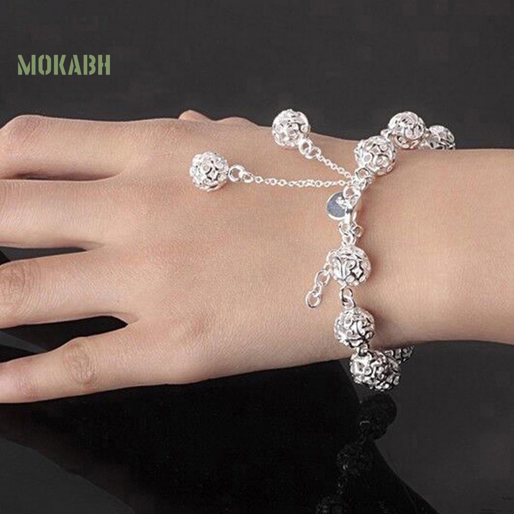 Vòng Tay Mặt Bóng Rỗng Màu Trơn Thời Trang Cho Nữ