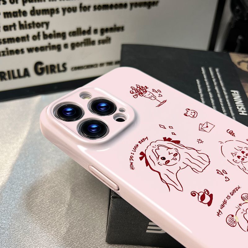 Ốp Điện Thoại Họa Tiết Cô Gái Dễ Thương Cho Iphone Xsmax 712 1114proiPhone13plus / xr / 8 / AOZW